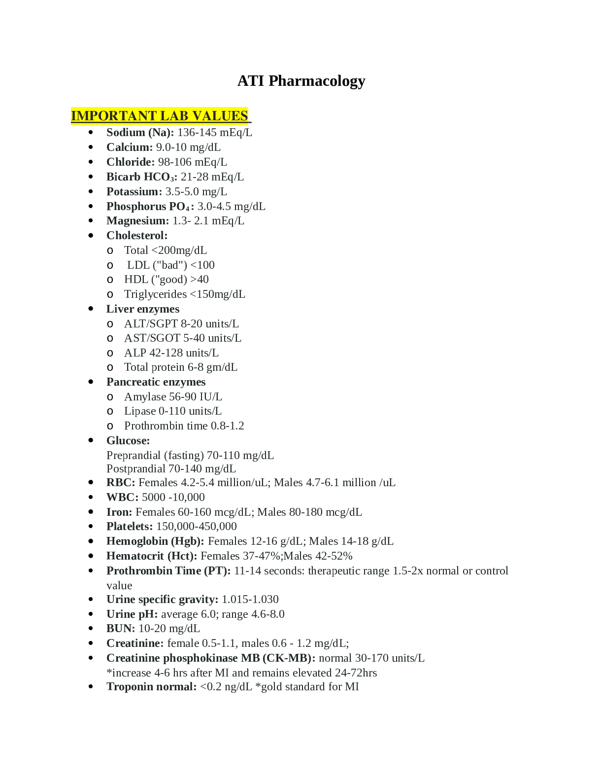 ATI Pharmacology