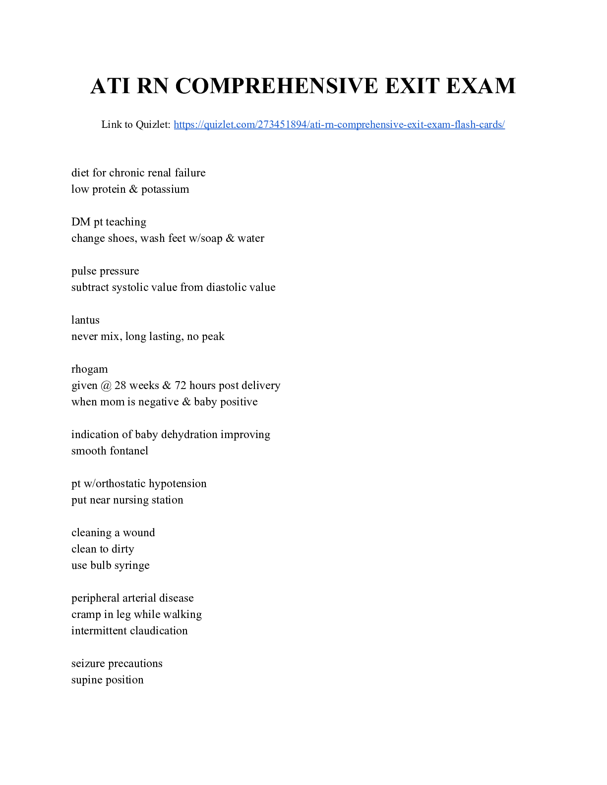 ATI RN COMPREHENSIVE EXIT EXAM