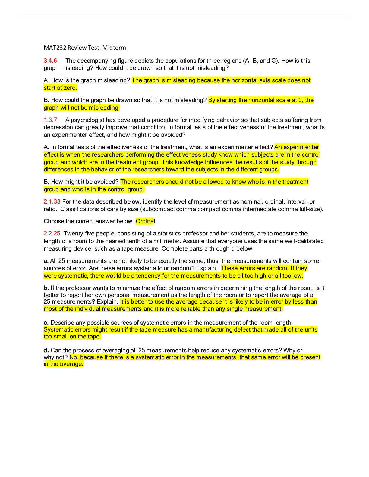 MAT232 Review Test: Midterm