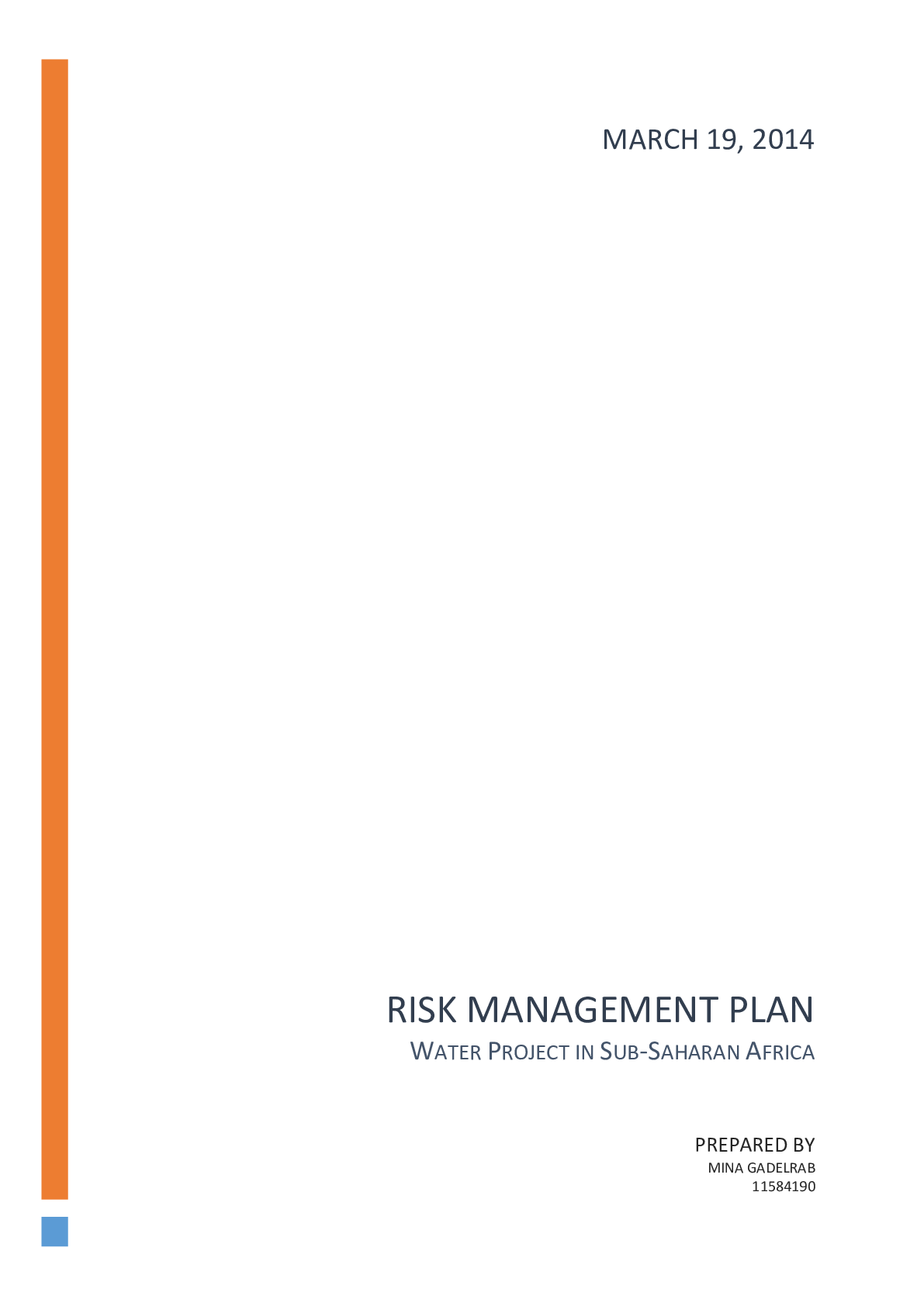 RISK MANAGEMENT PLAN