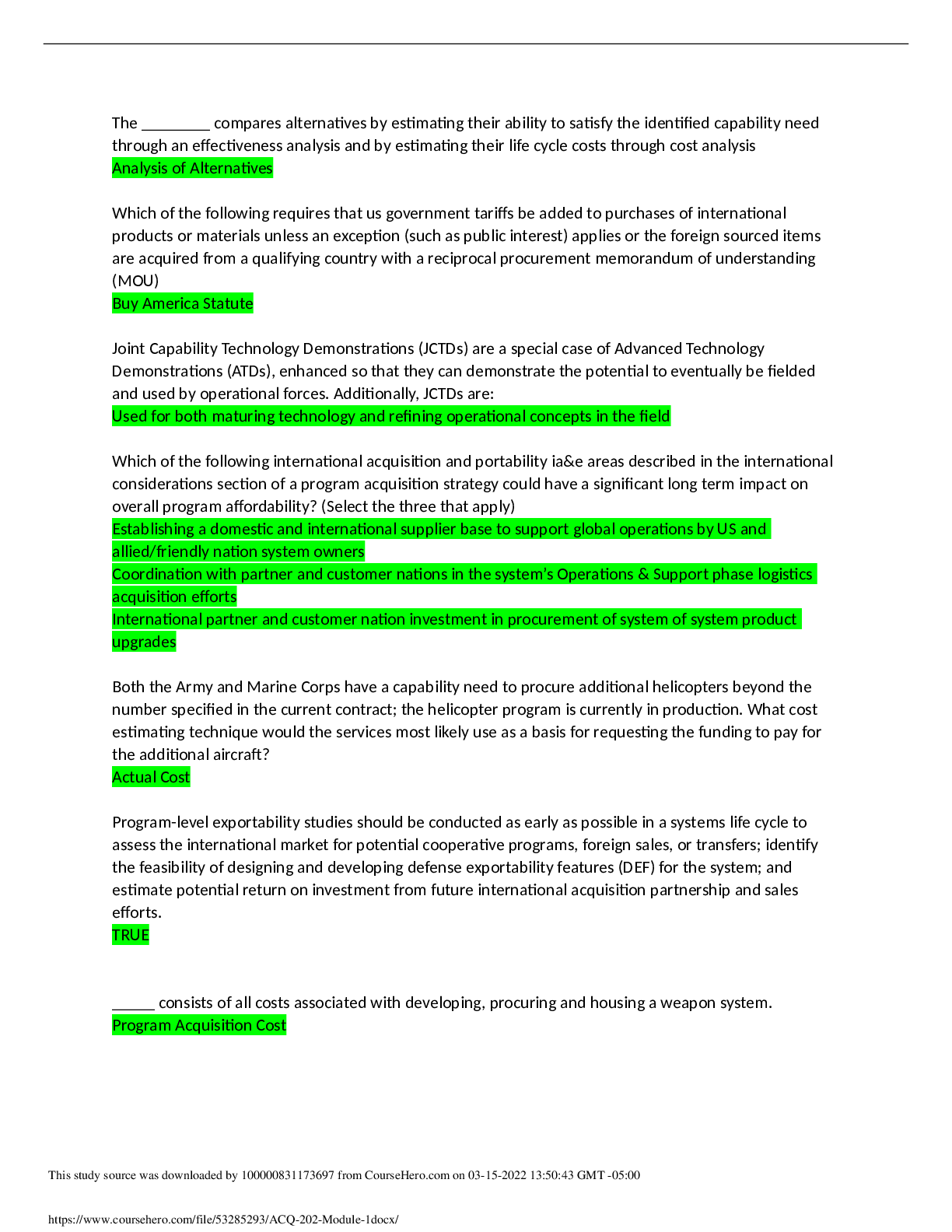 ACQ 202 MODULE 1  EXAM (2)
