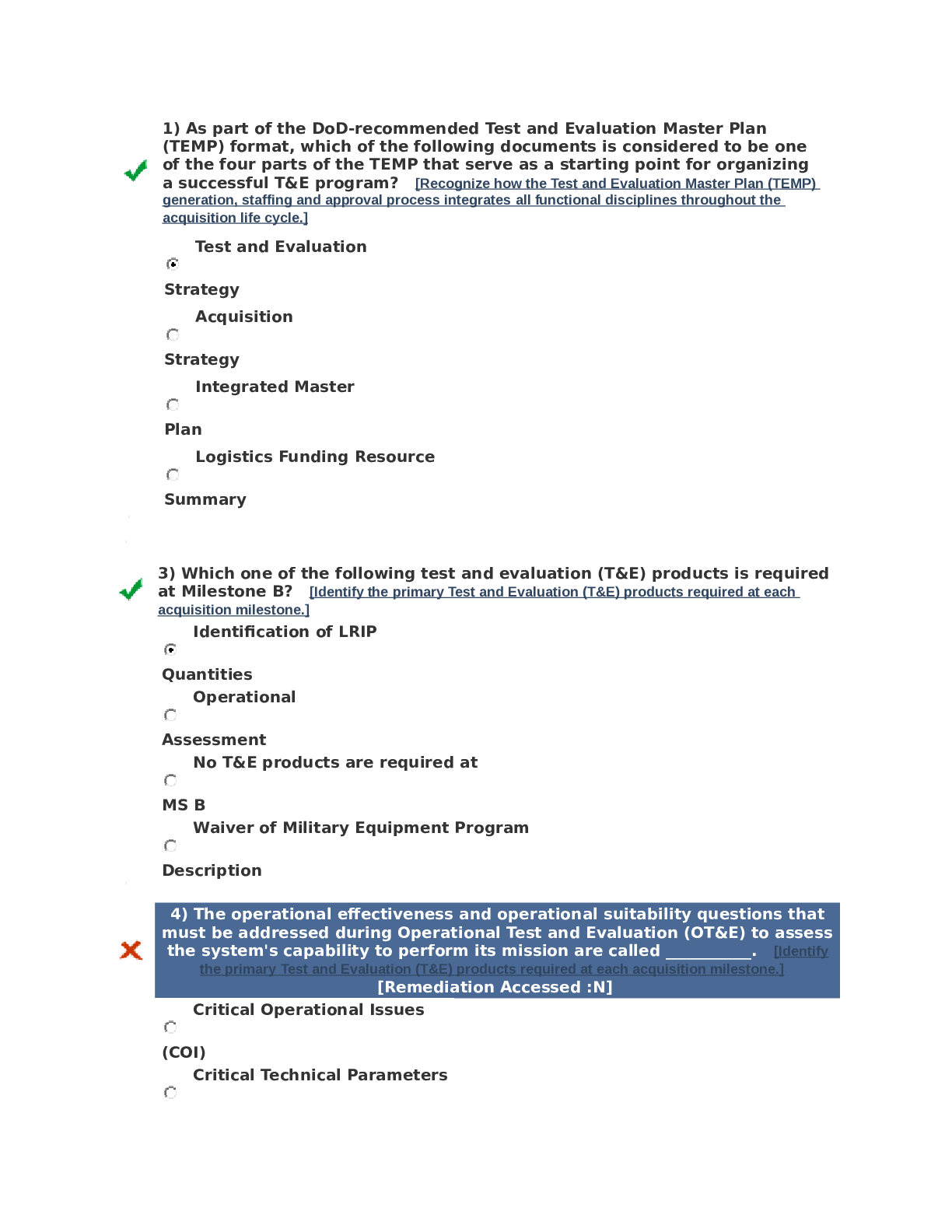 Test and Evalution  ACQ module 2