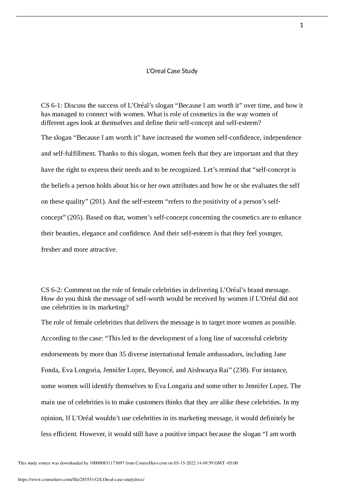L’Oreal Case Study
