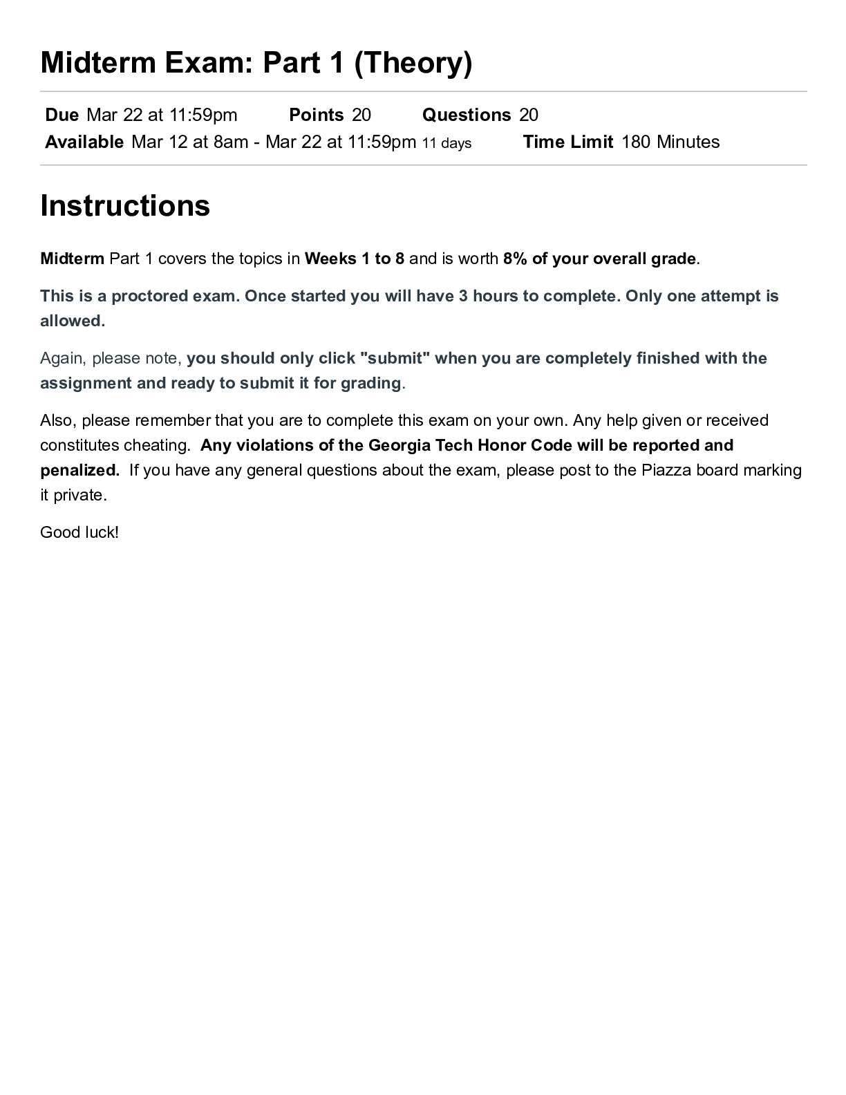 chem 221/222  -Midterm Exam:  Part 1 (Theory)