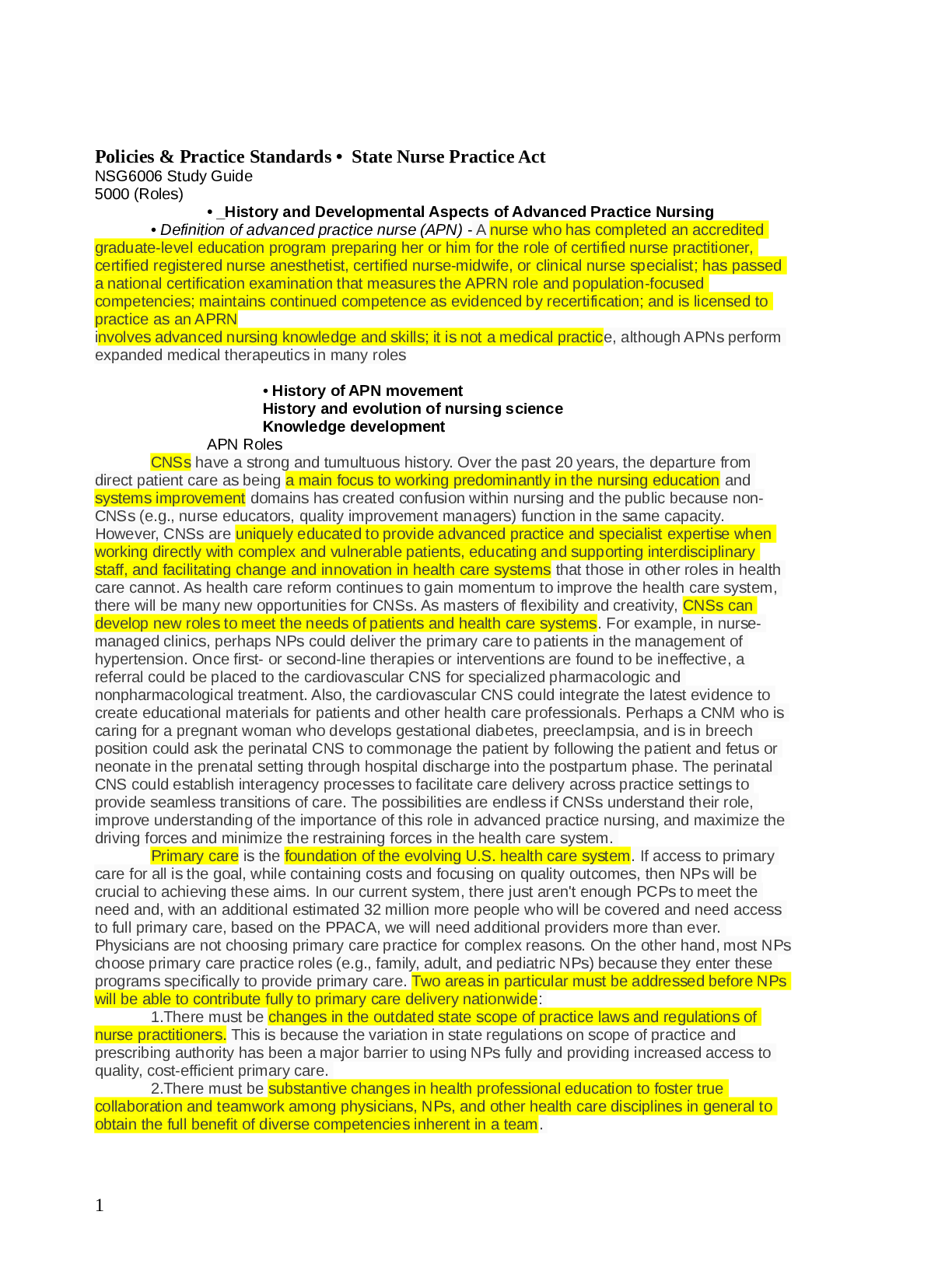 Policies & Practice Standards • State Nurse Practice Act