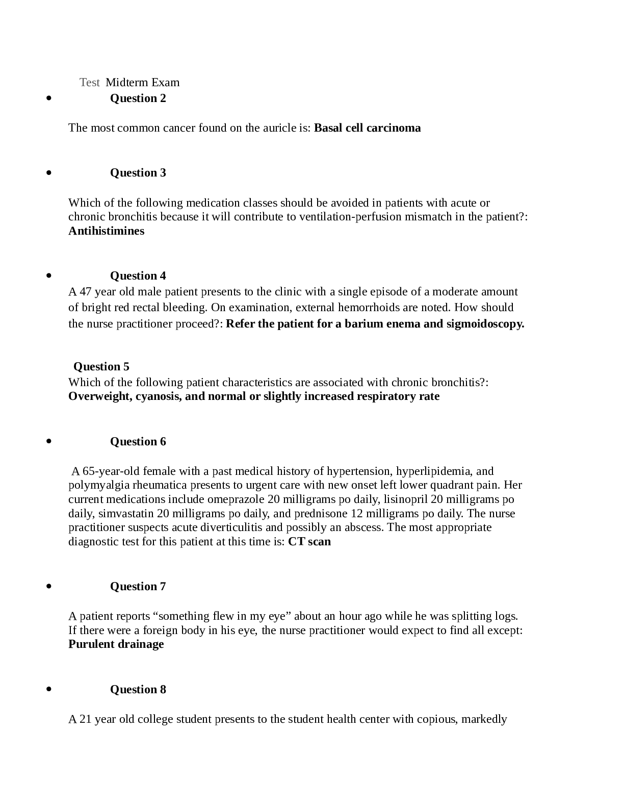 Test Midterm Exam