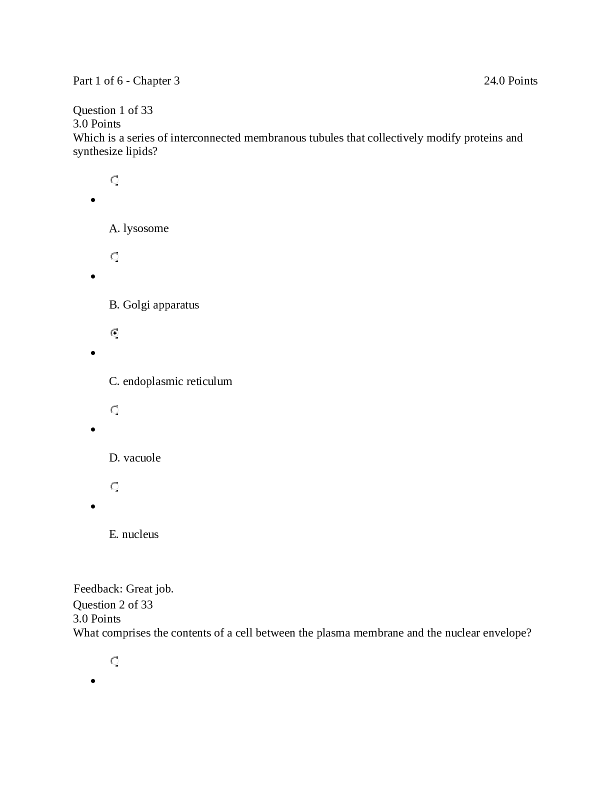 Part 1 of 6 - Chapter 3 24.0 Points