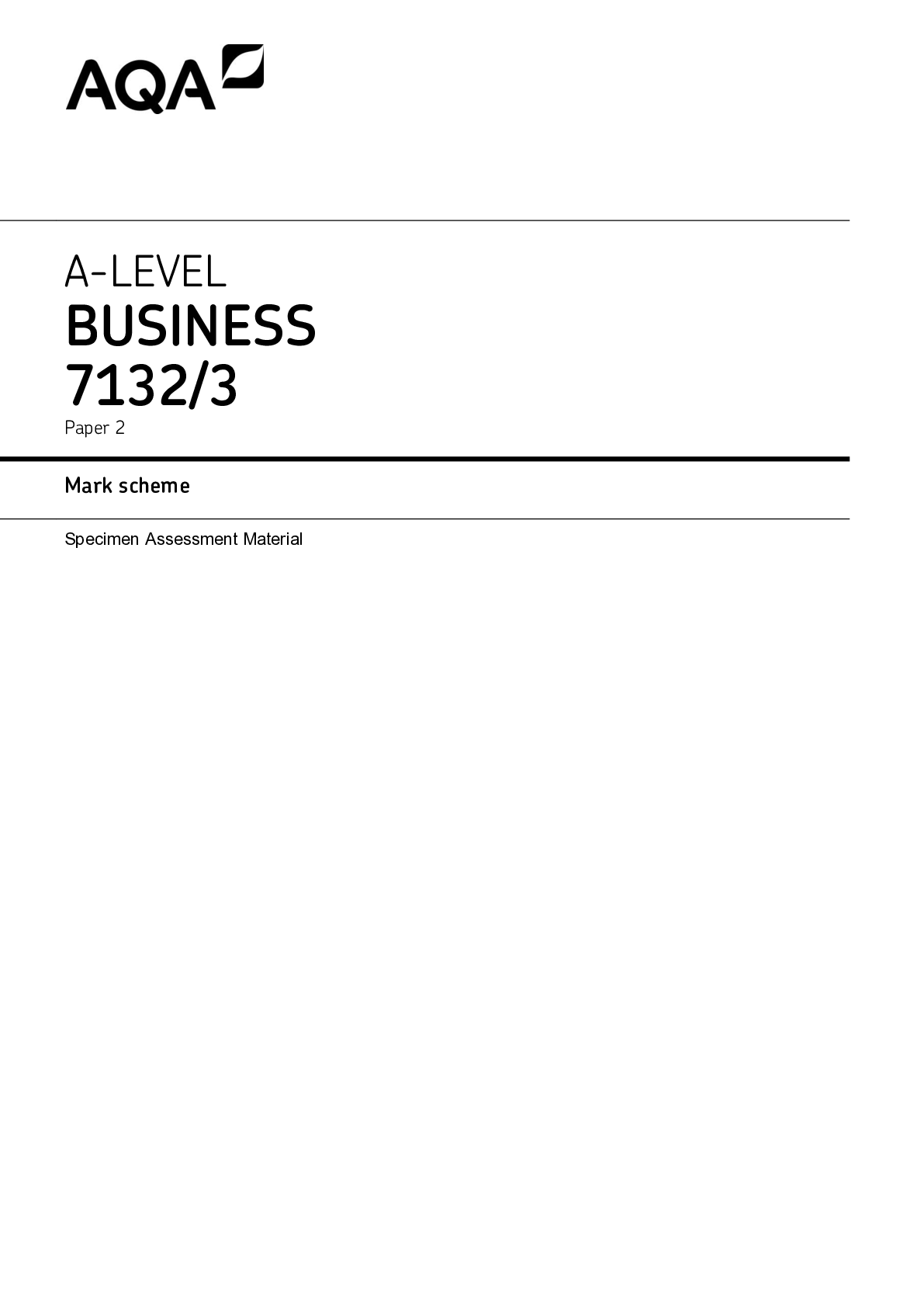 A-LEVEL BUSINESS 7132/3 Paper 2