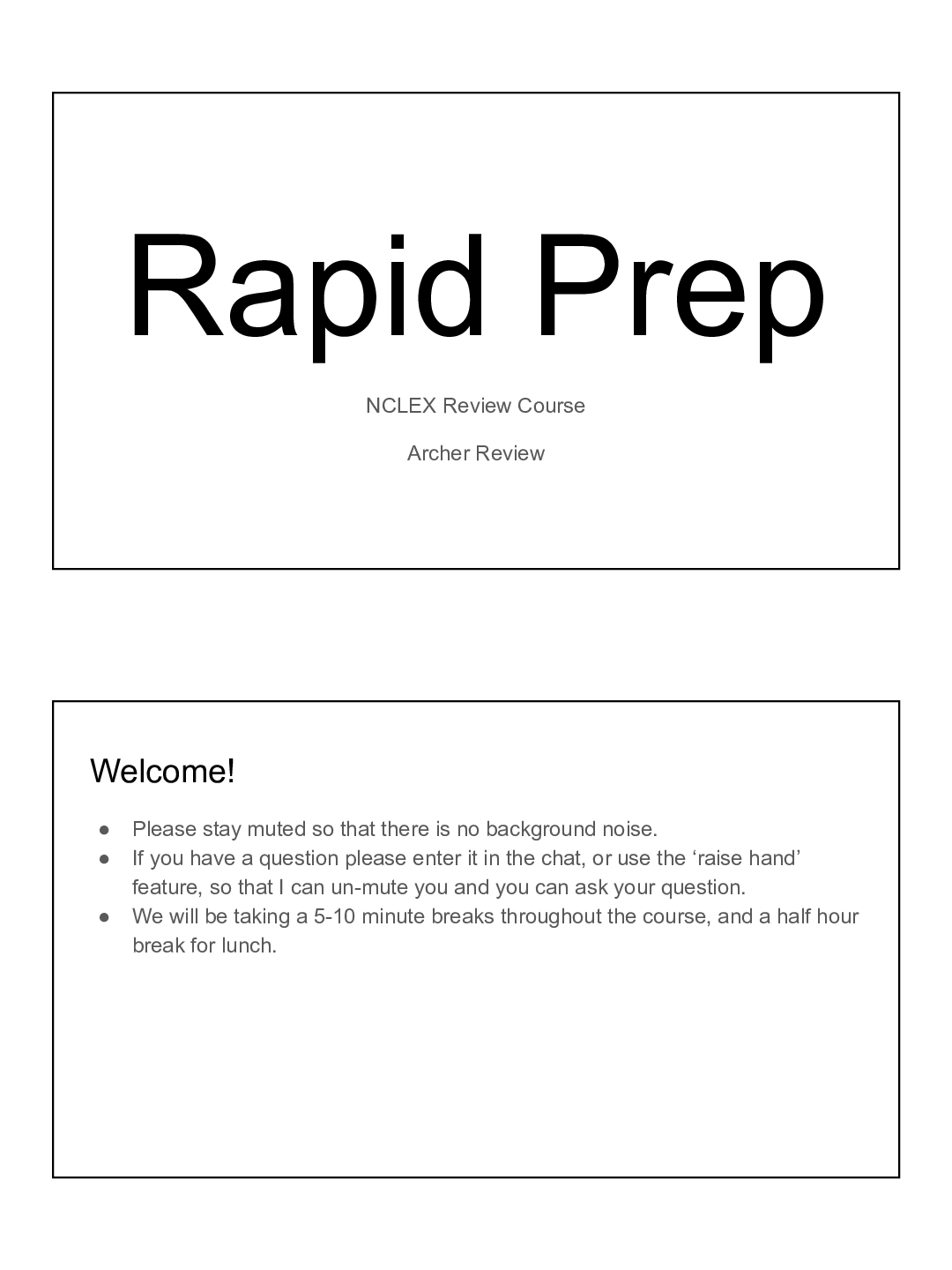 Rapid Prep NCLEX Review Course Archer Review