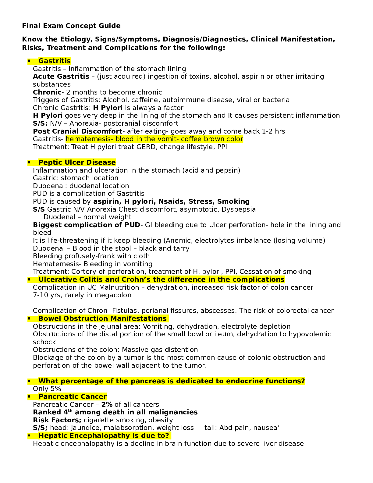 Patho Spring 2020 Final Exam Concept Guide