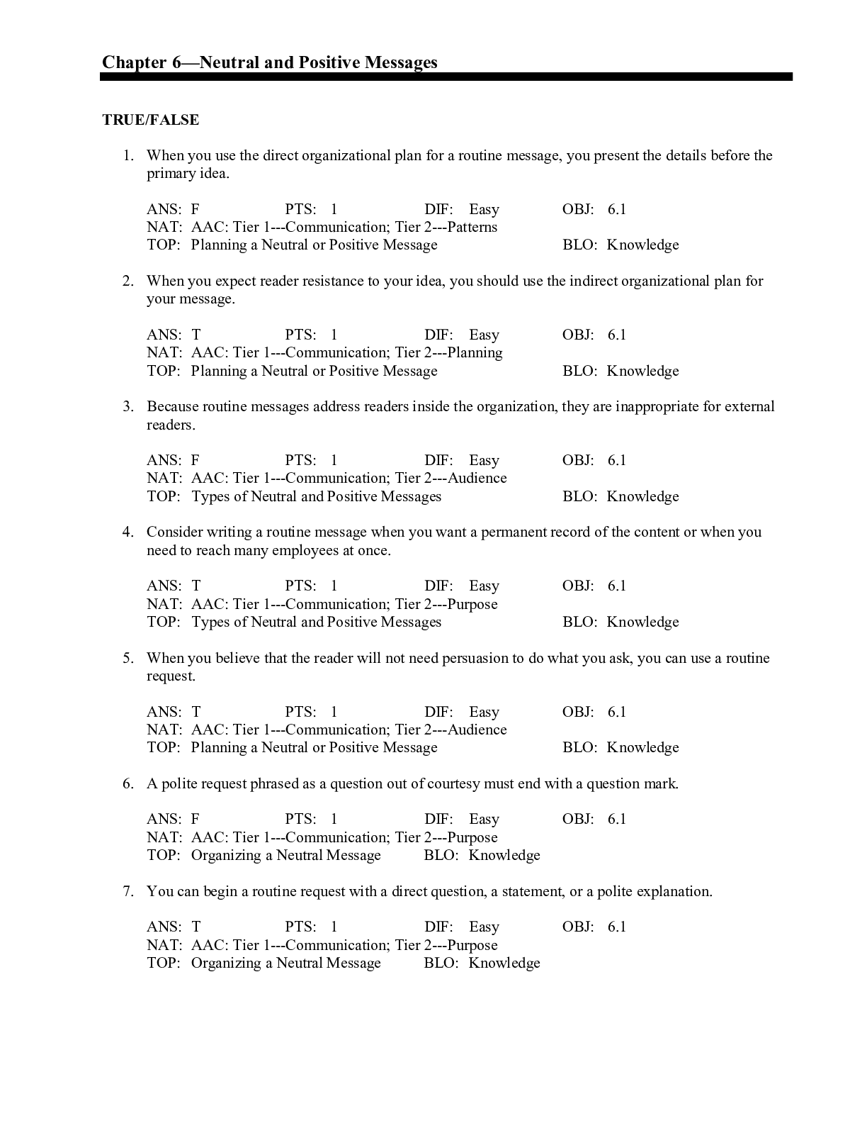 Neutral and Positive Messages (Chapter 6)