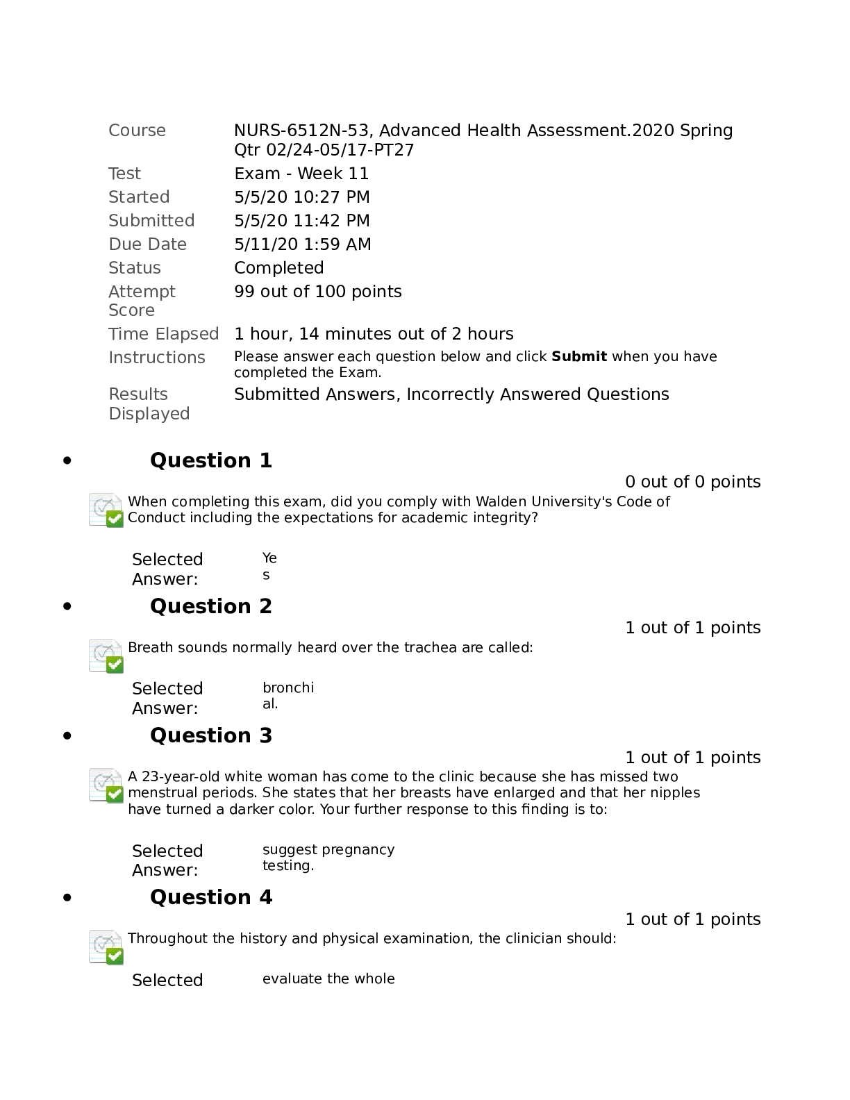 Advanced Health Assessment 2020 Spring (NURS-6512N-53)