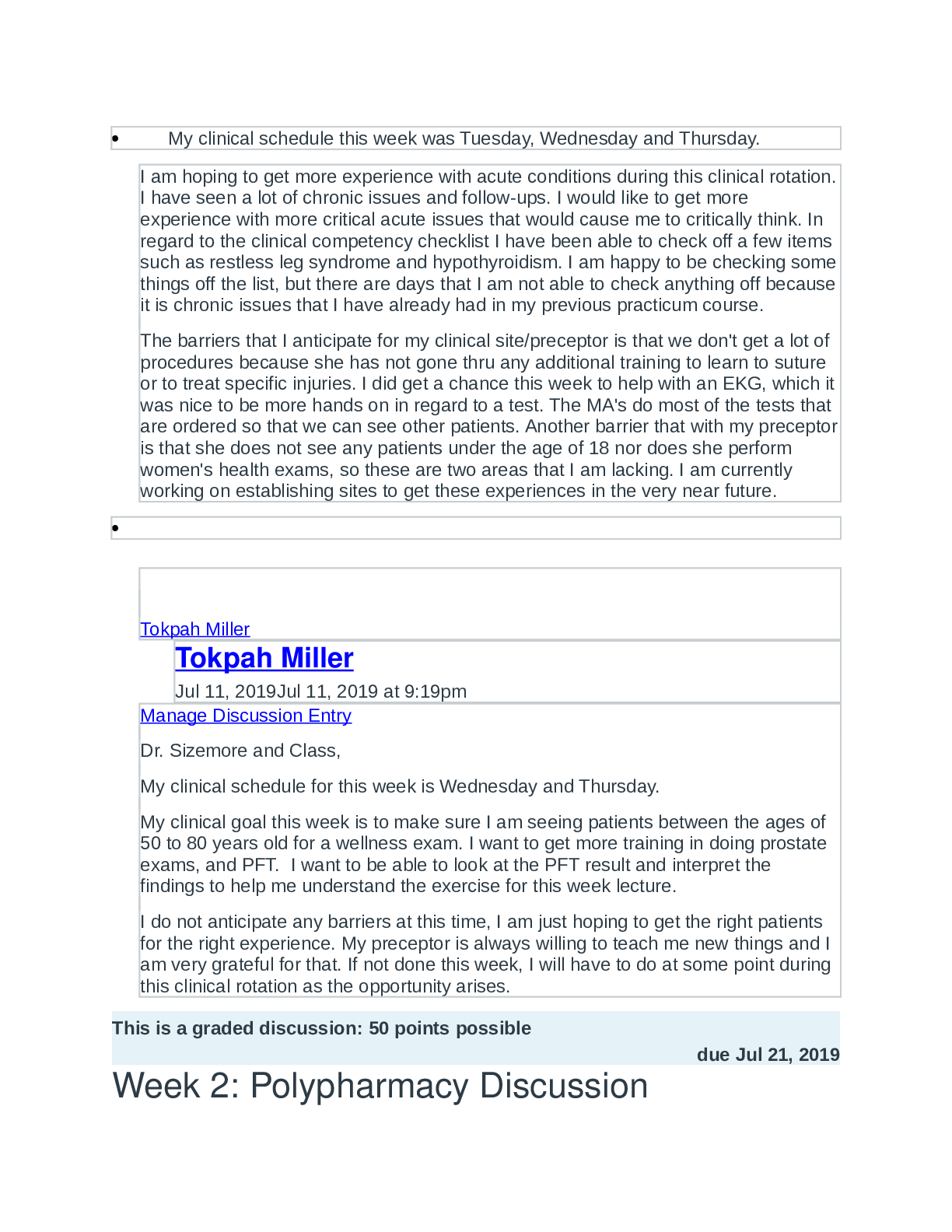 Clinical Schedule NR601 WEEK1-2 PART1