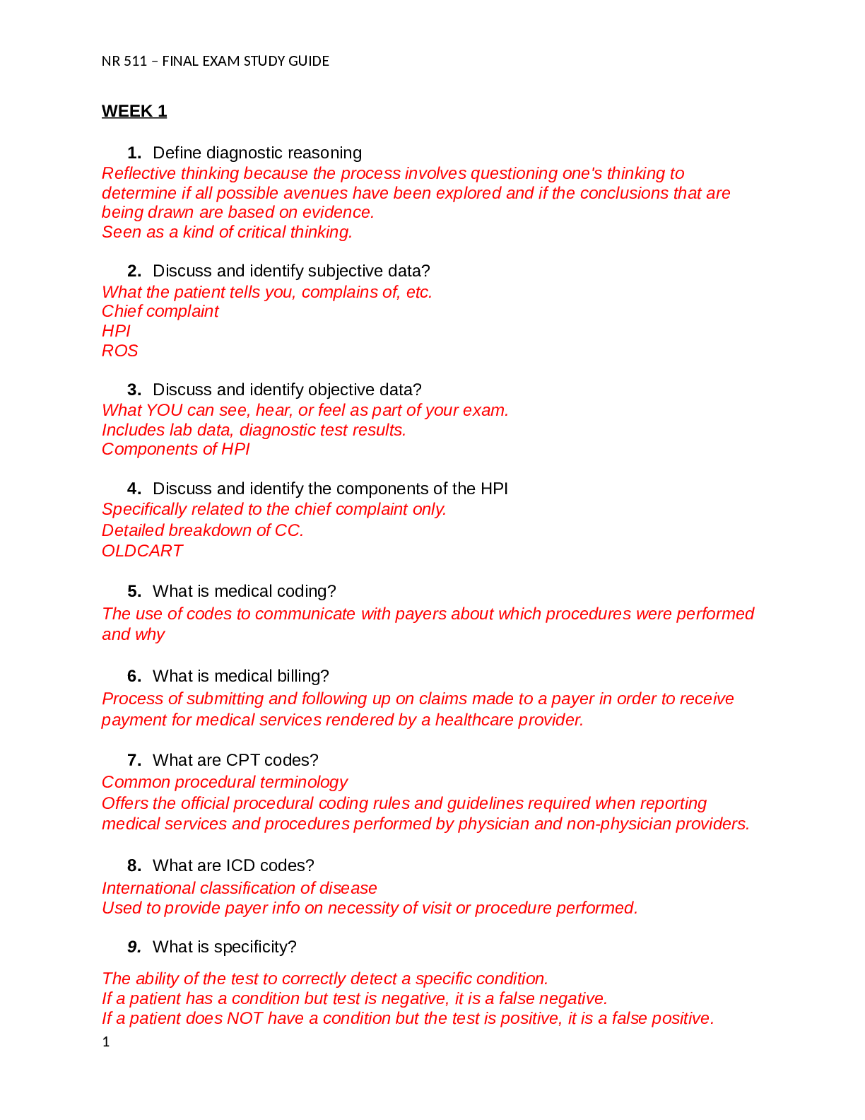 FINAL EXAM STUDY GUIDE (NR 511)
