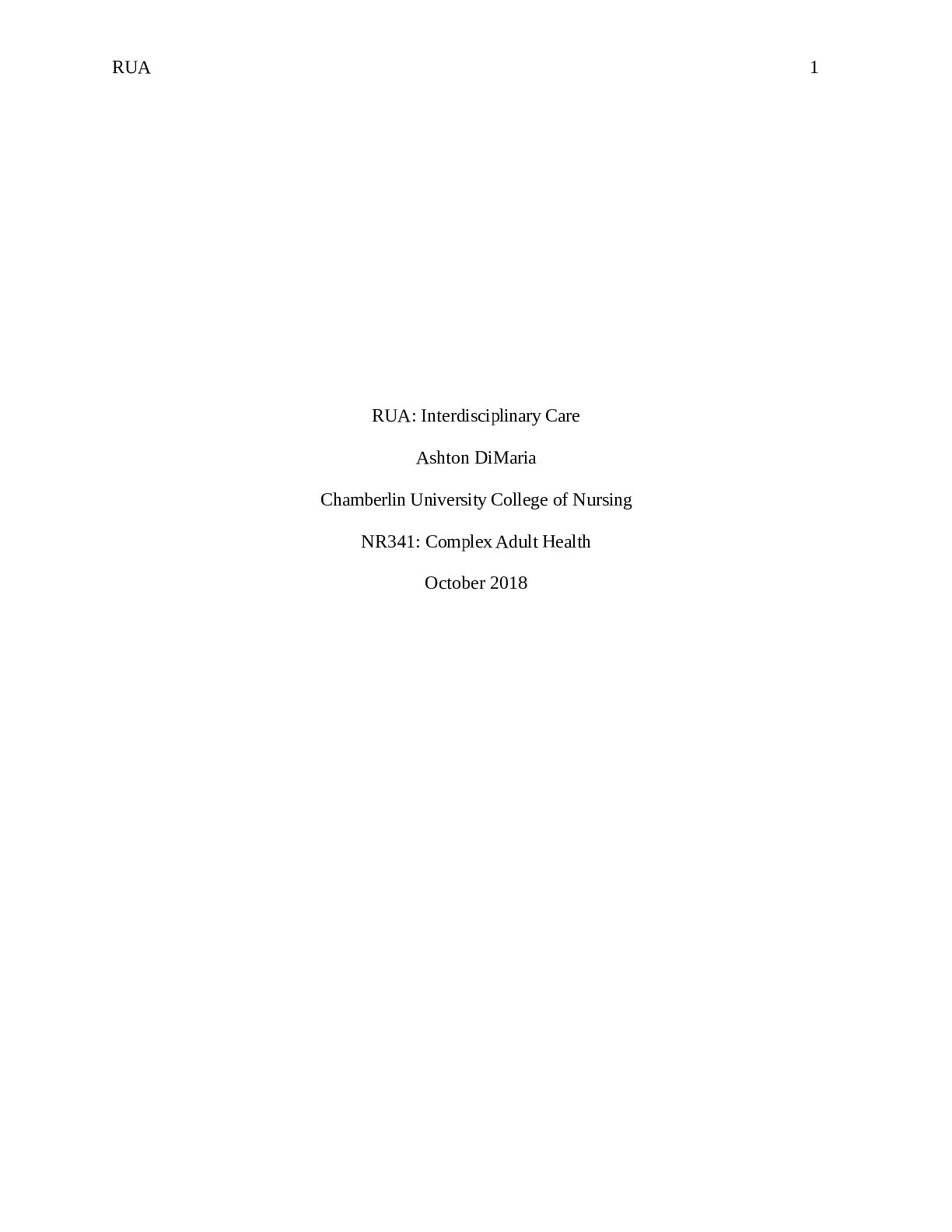 Complex Adult Health (NR341)