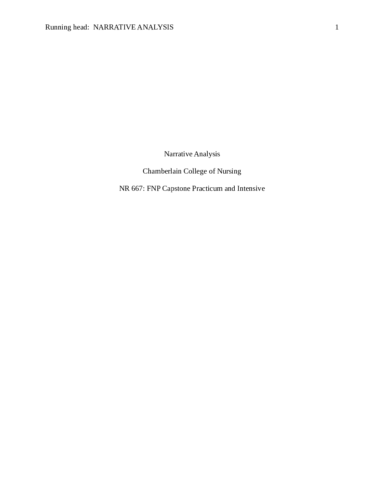 FNP Capstone Practicum and Intensive (NR 667)