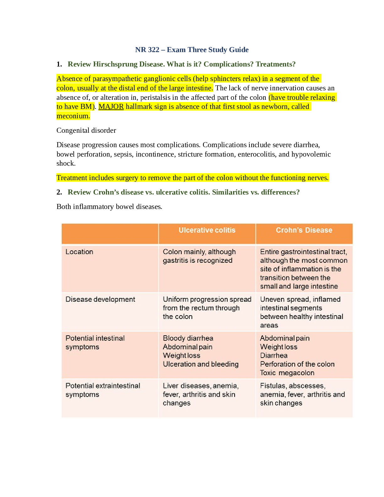 Exam Three Study Guide (NR 322)
