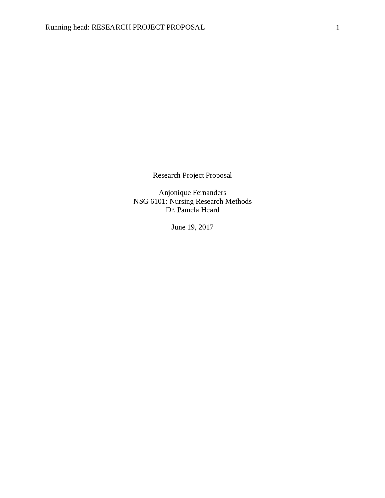 Nursing Research Methods (NSG 6101)