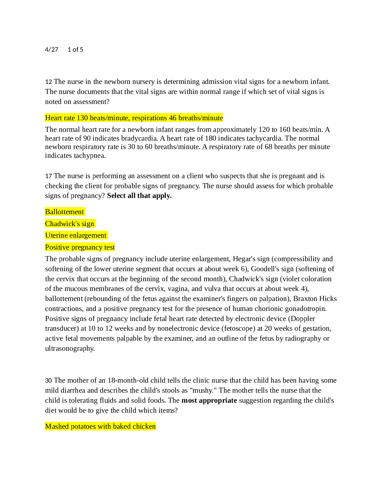 NCLEX Newborn (saunders nclex med and peds)