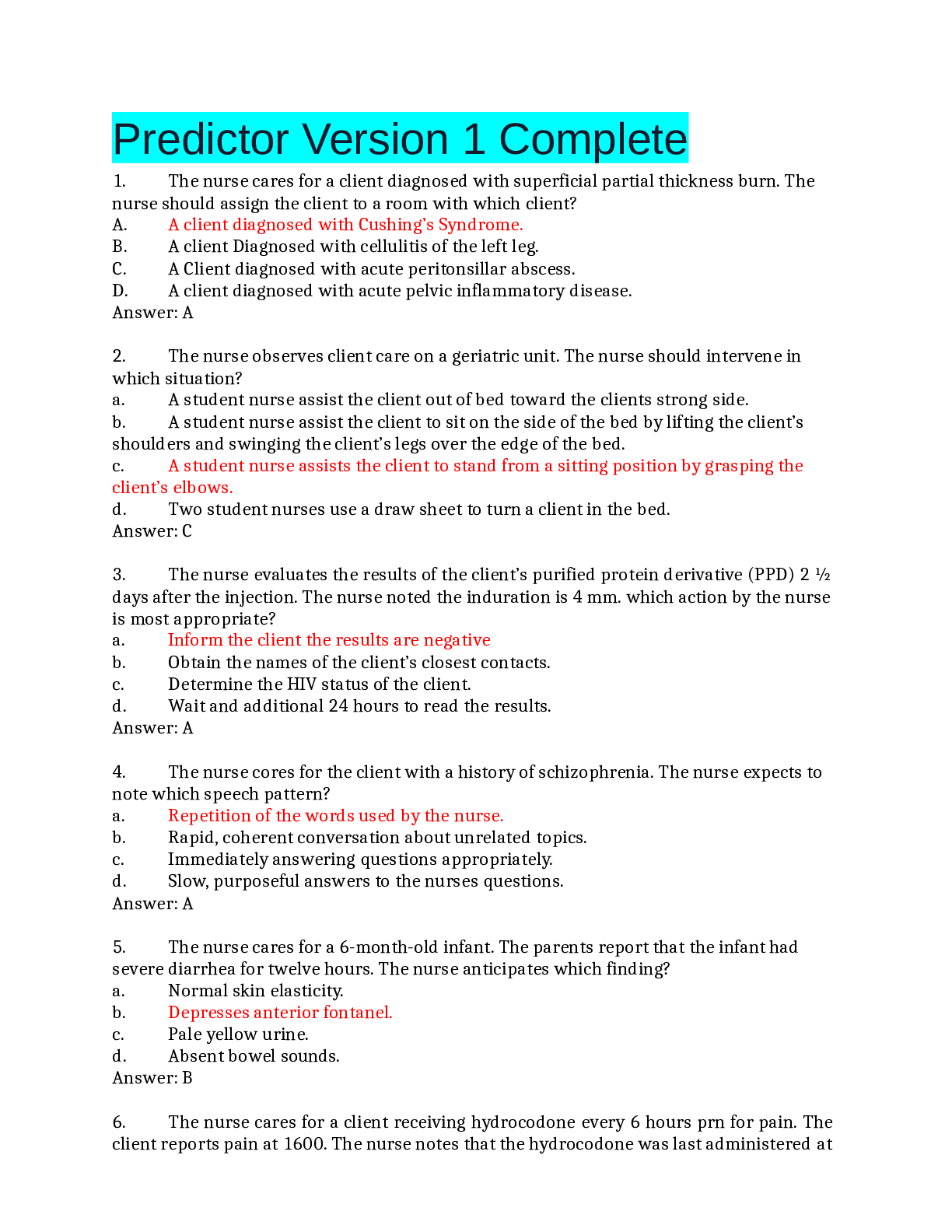 Predictor Version 1 Complete