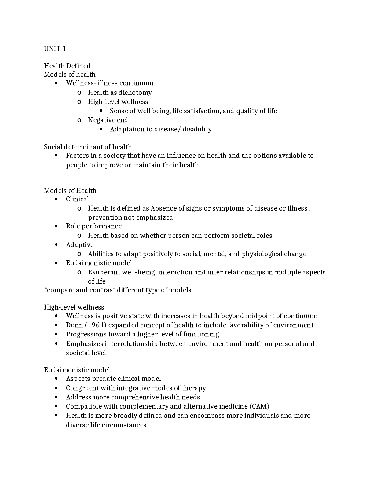 NR 222 Health and Wellness test1