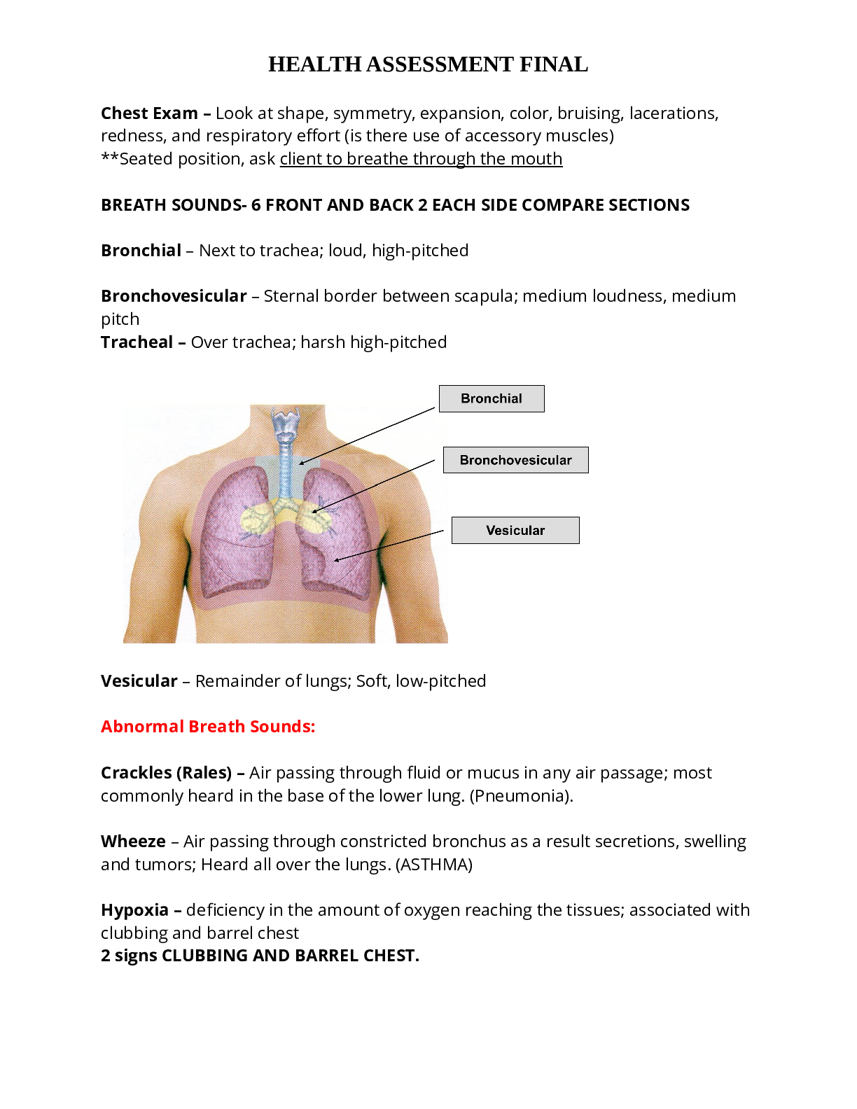 HEALTH ASSESSMENT FINAL 6642
