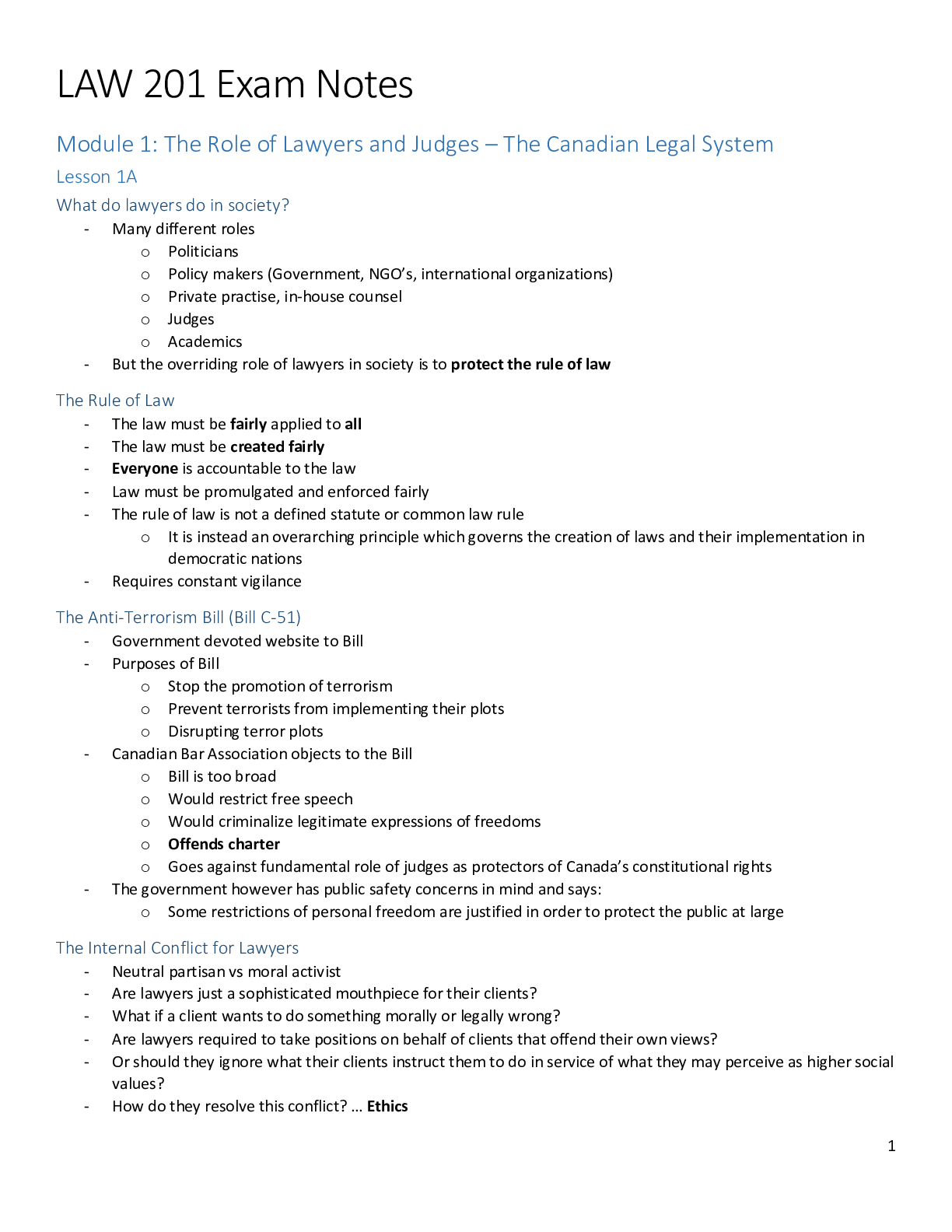 LAW Merged  Exam Notes
