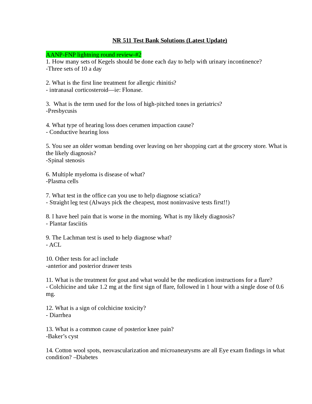 NR 511 Test Bank Solutions (Latest Update)