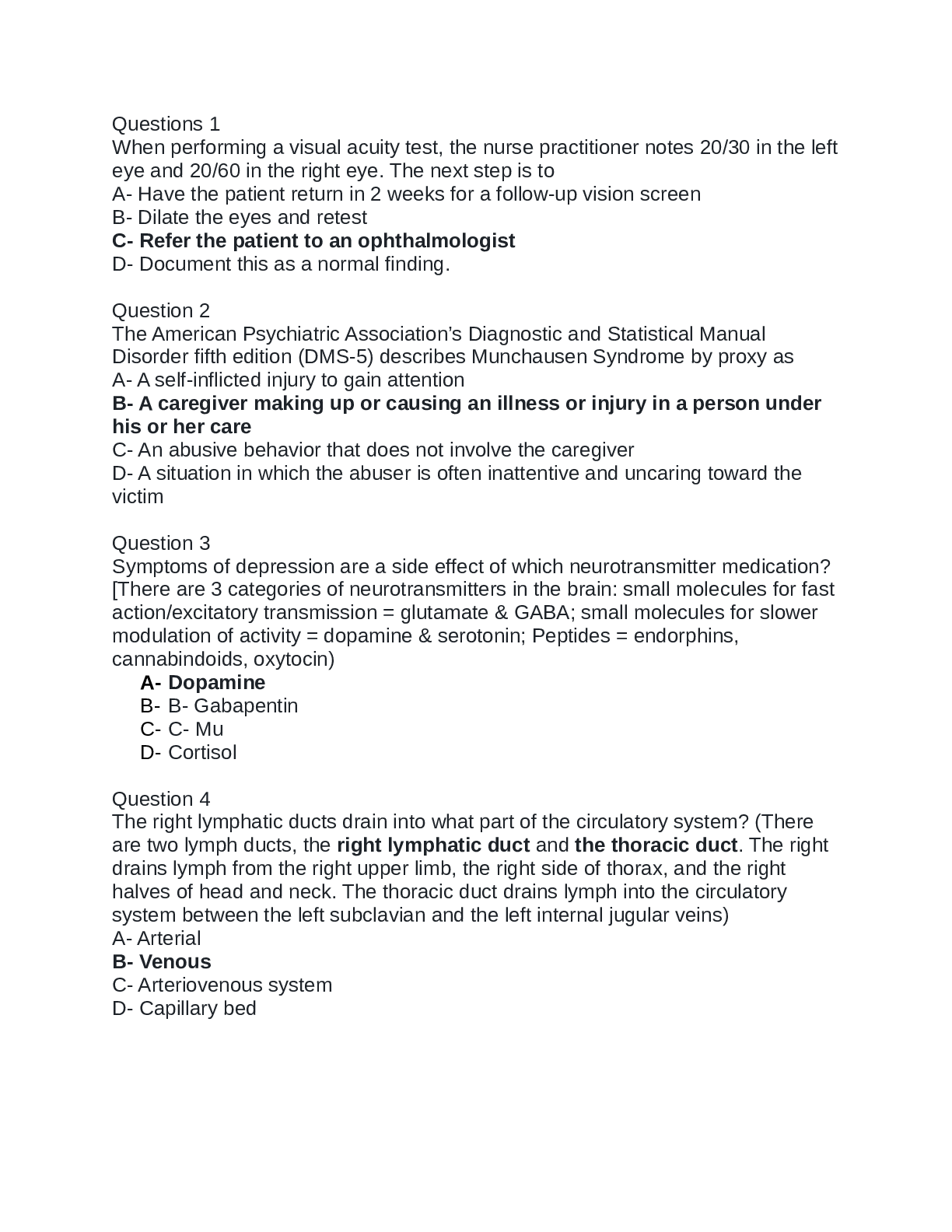 3p EXAM Questions