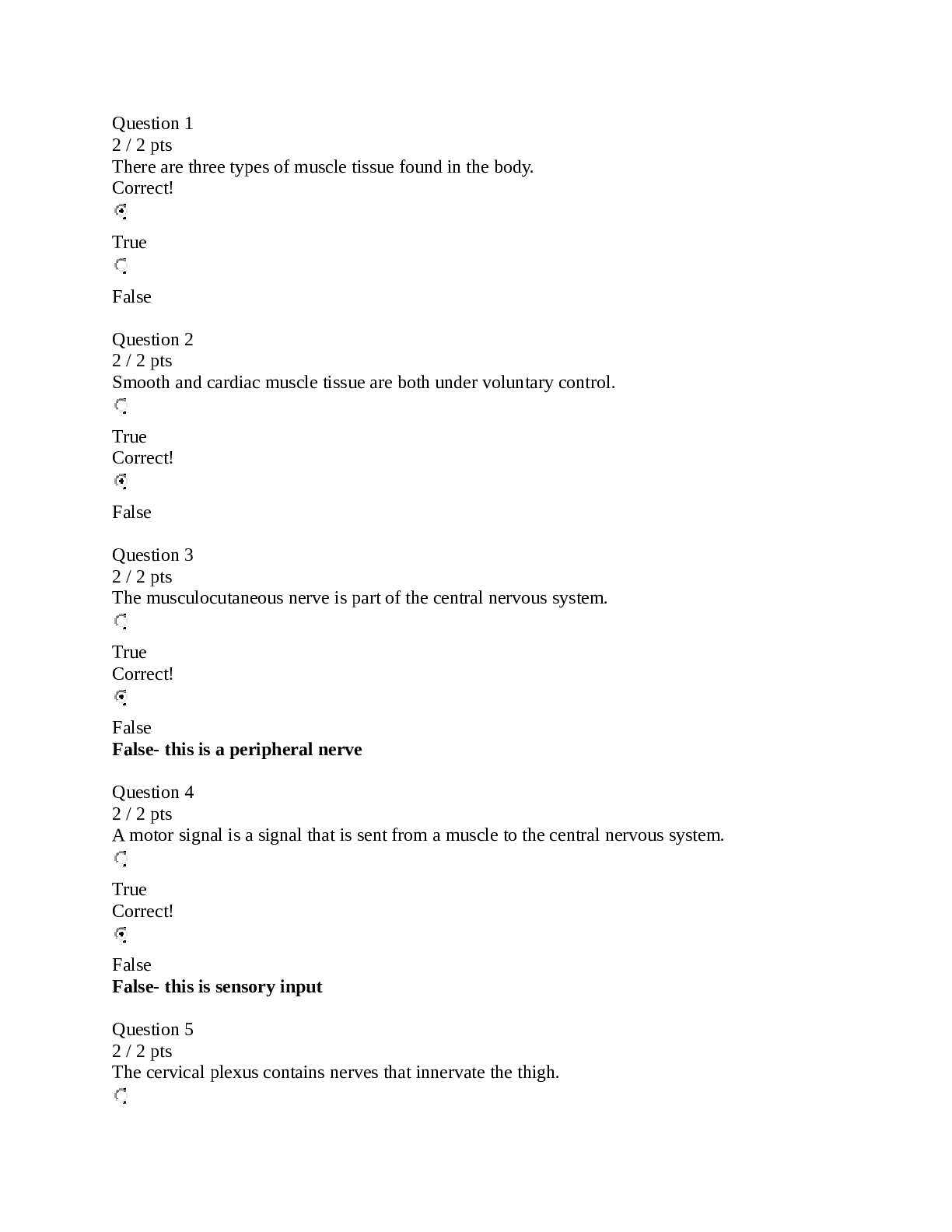 Module 5 exam 5 Muscular system