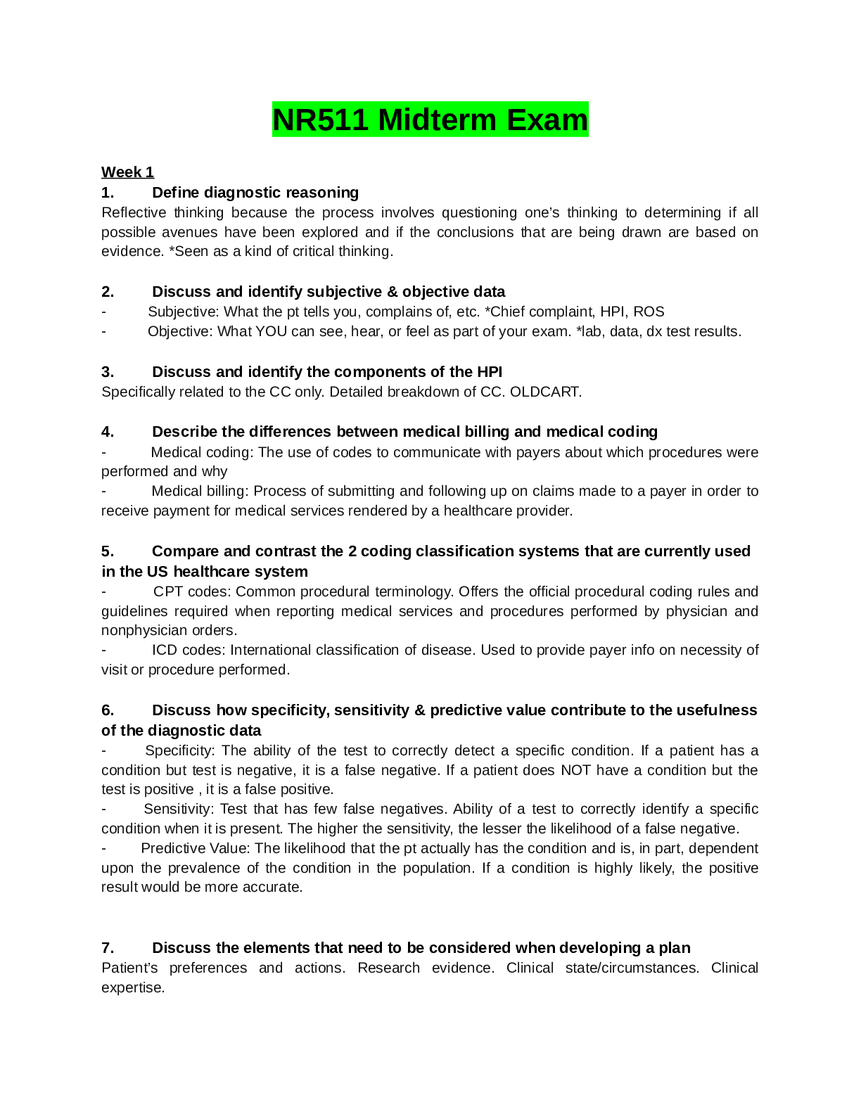 NR511 Midterm Exam