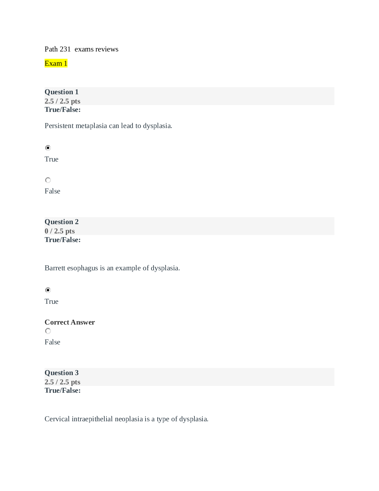 Patho portage learning (231 exams reviews)