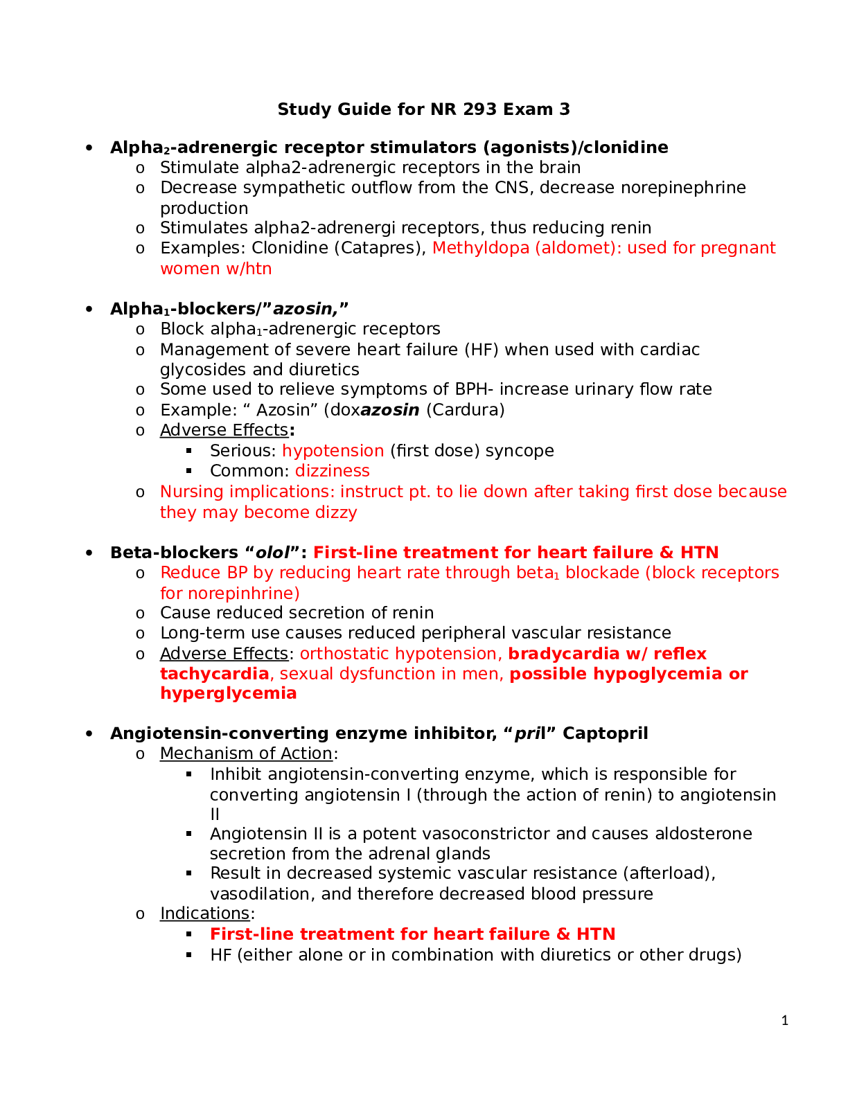 Study Guide for NR 293 Exam 3