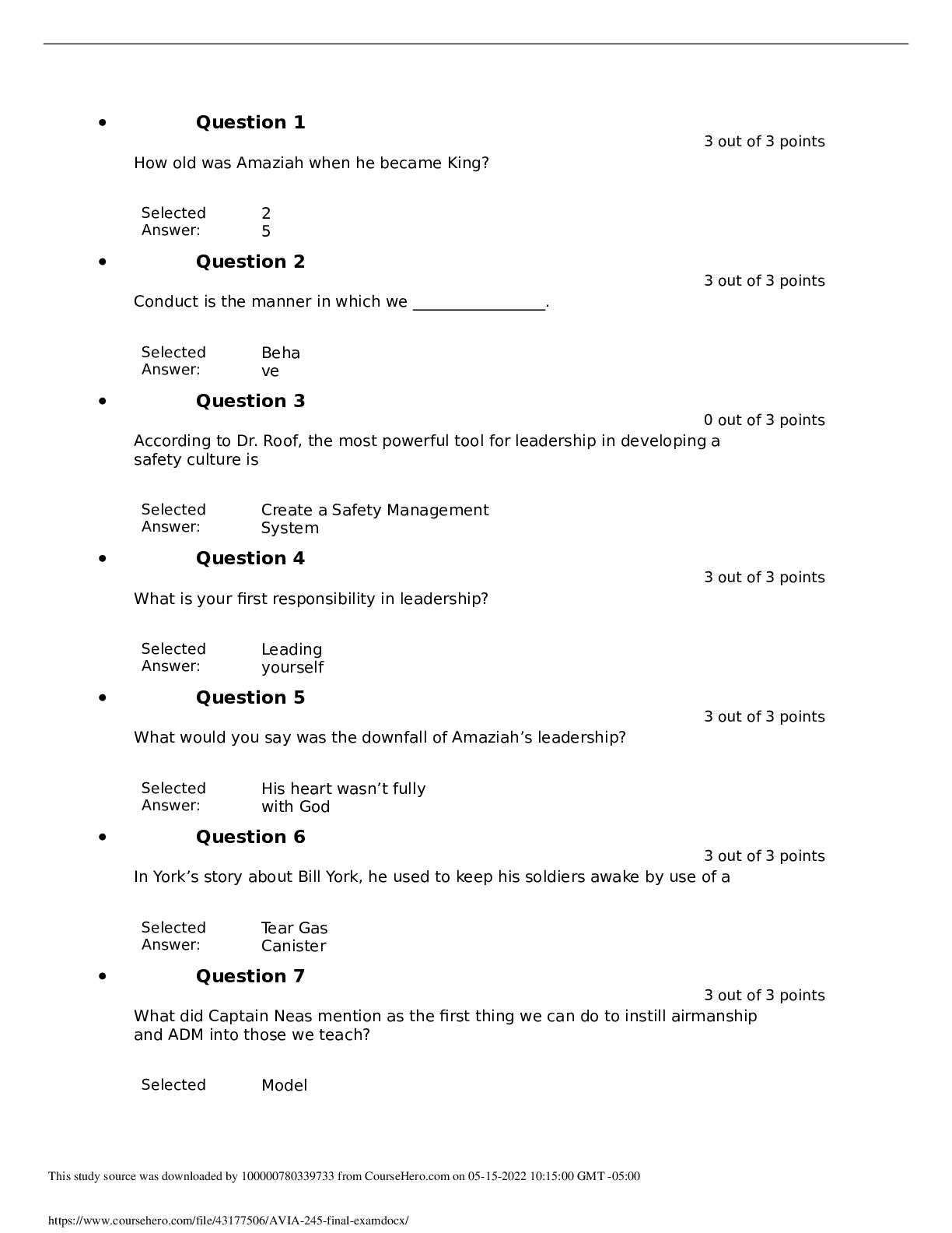 AVIA 245 final exam