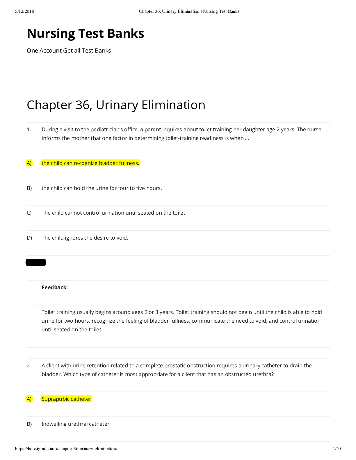 Urinary Elimination Chapter 36