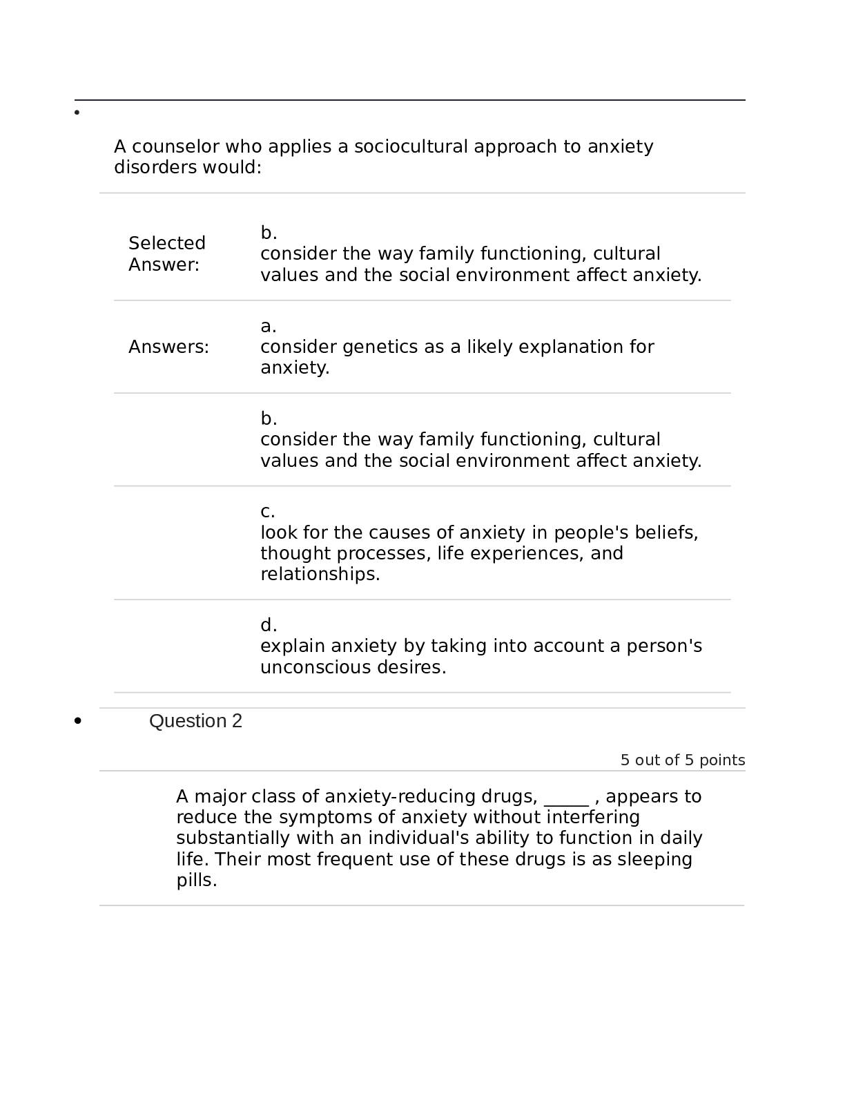 COUN5107 unit 2 quiz1