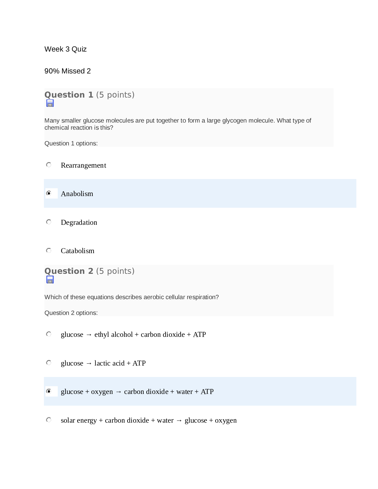 UMUC BIOL 101 Week 3 Quiz