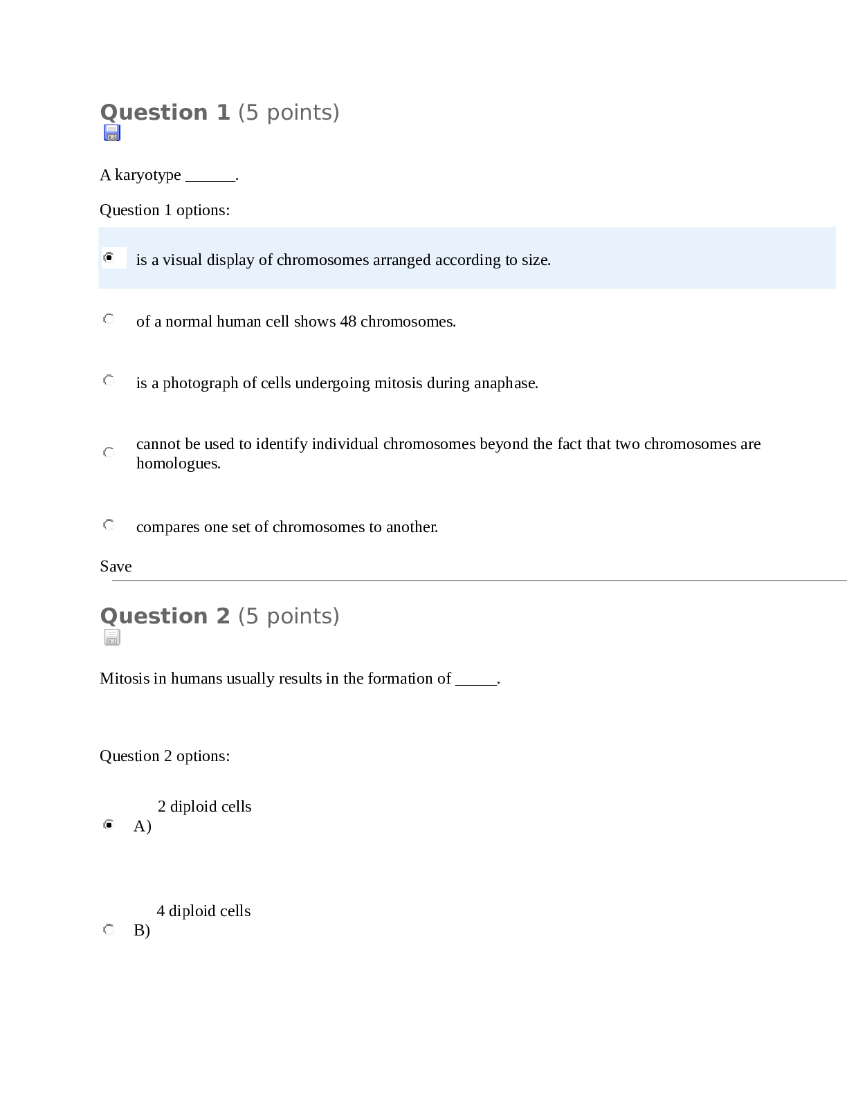 University of Maryland - BIOL 101 Quiz 4 with answers (2019)