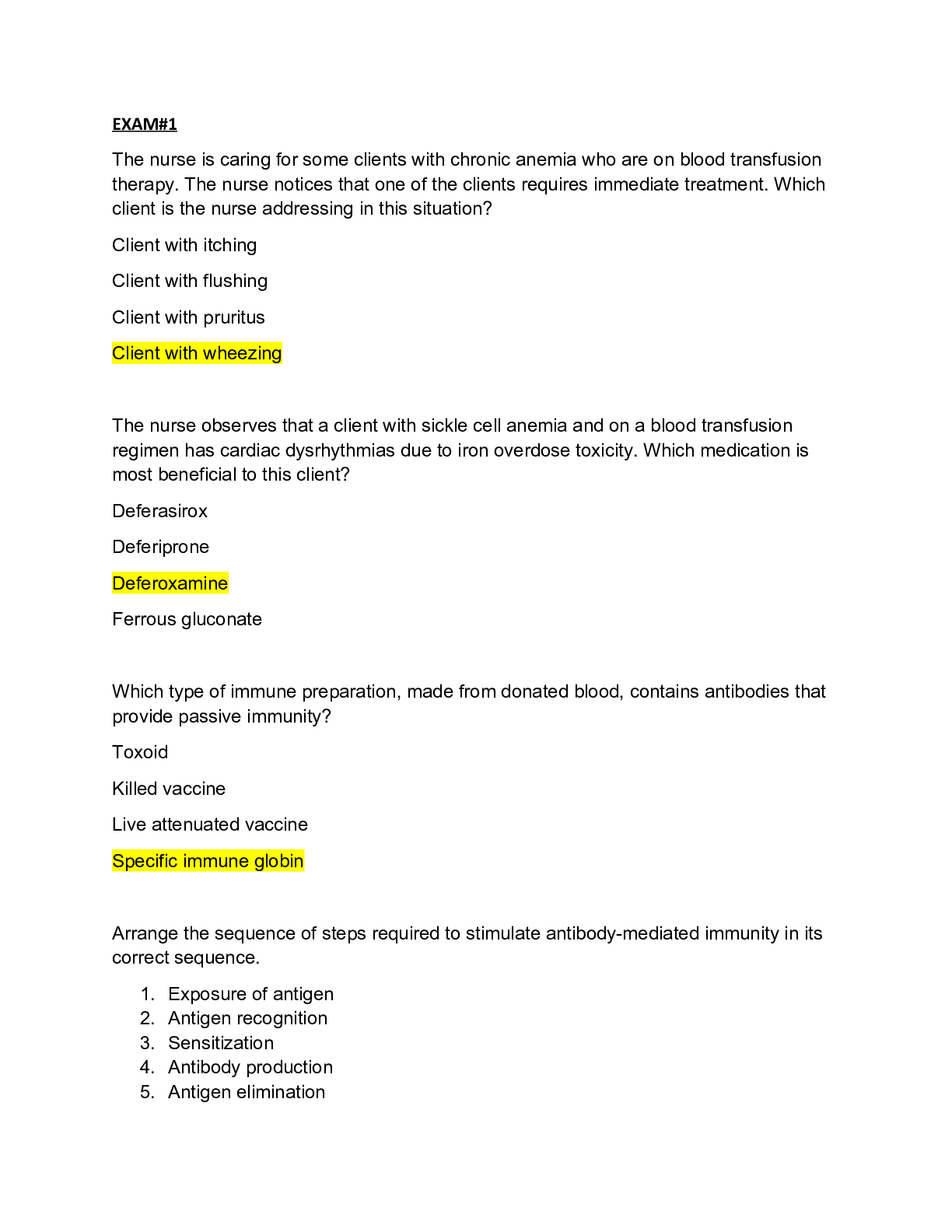 Pathophysiology Chapter 10 Blood and Lymphatic Disorders (exam prep)