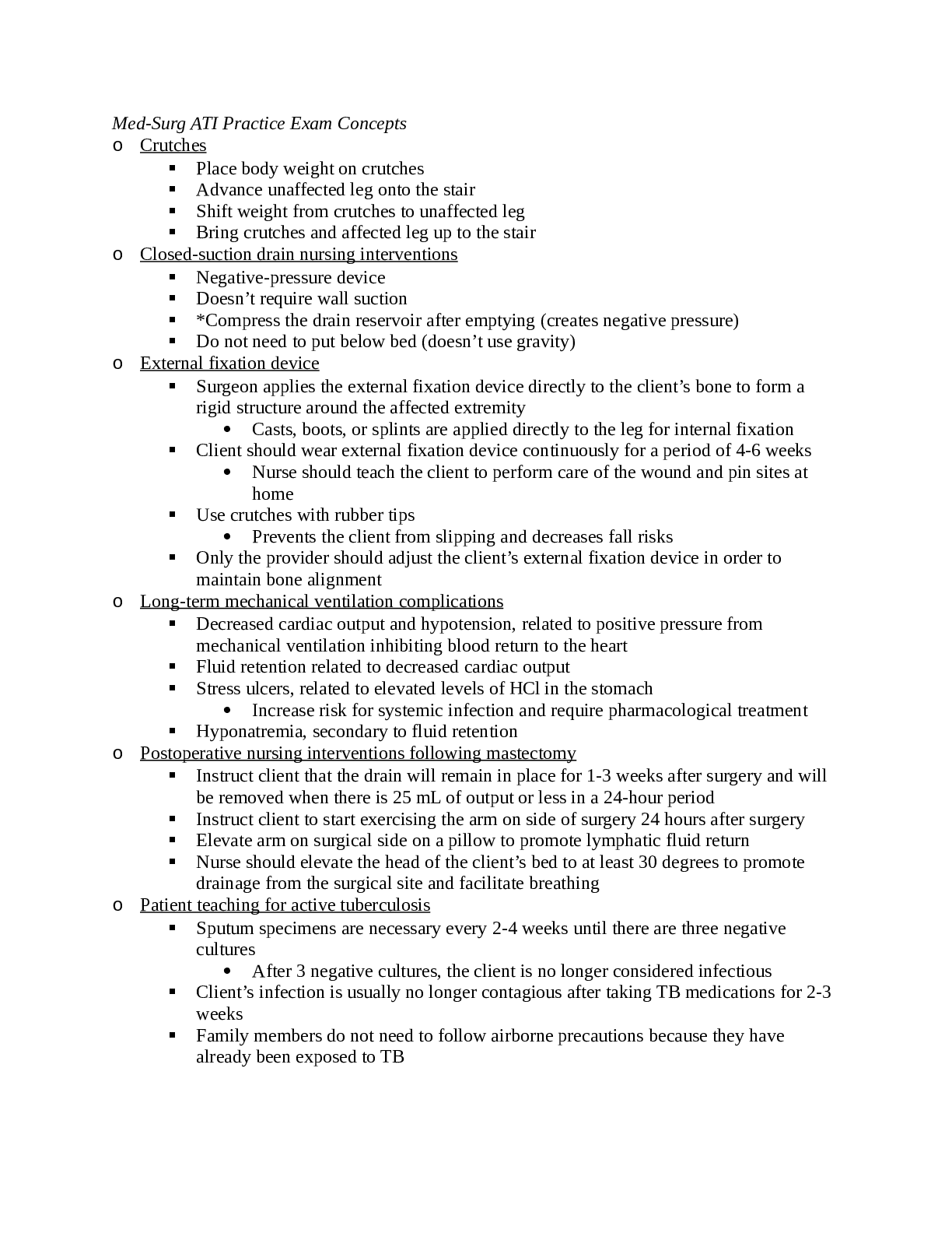 Med-Surg ATI Practice Exam Concepts