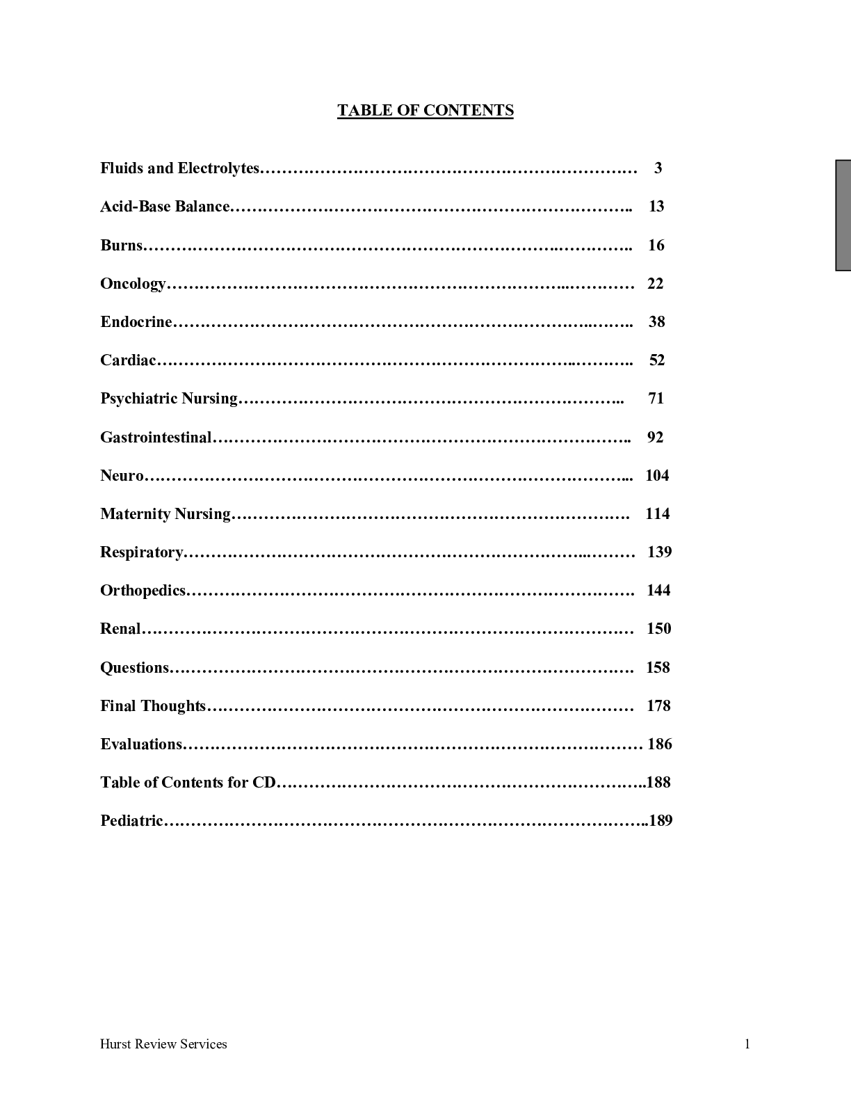 Hurst Review  (exam post- test)