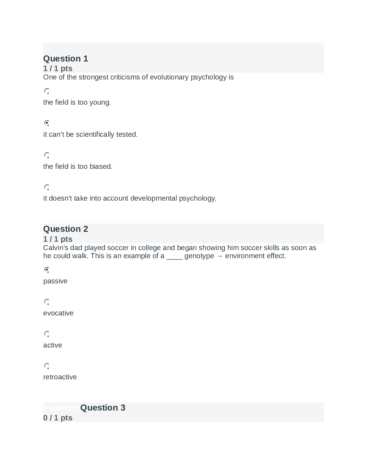 PSY304 quiz week 1 & 2