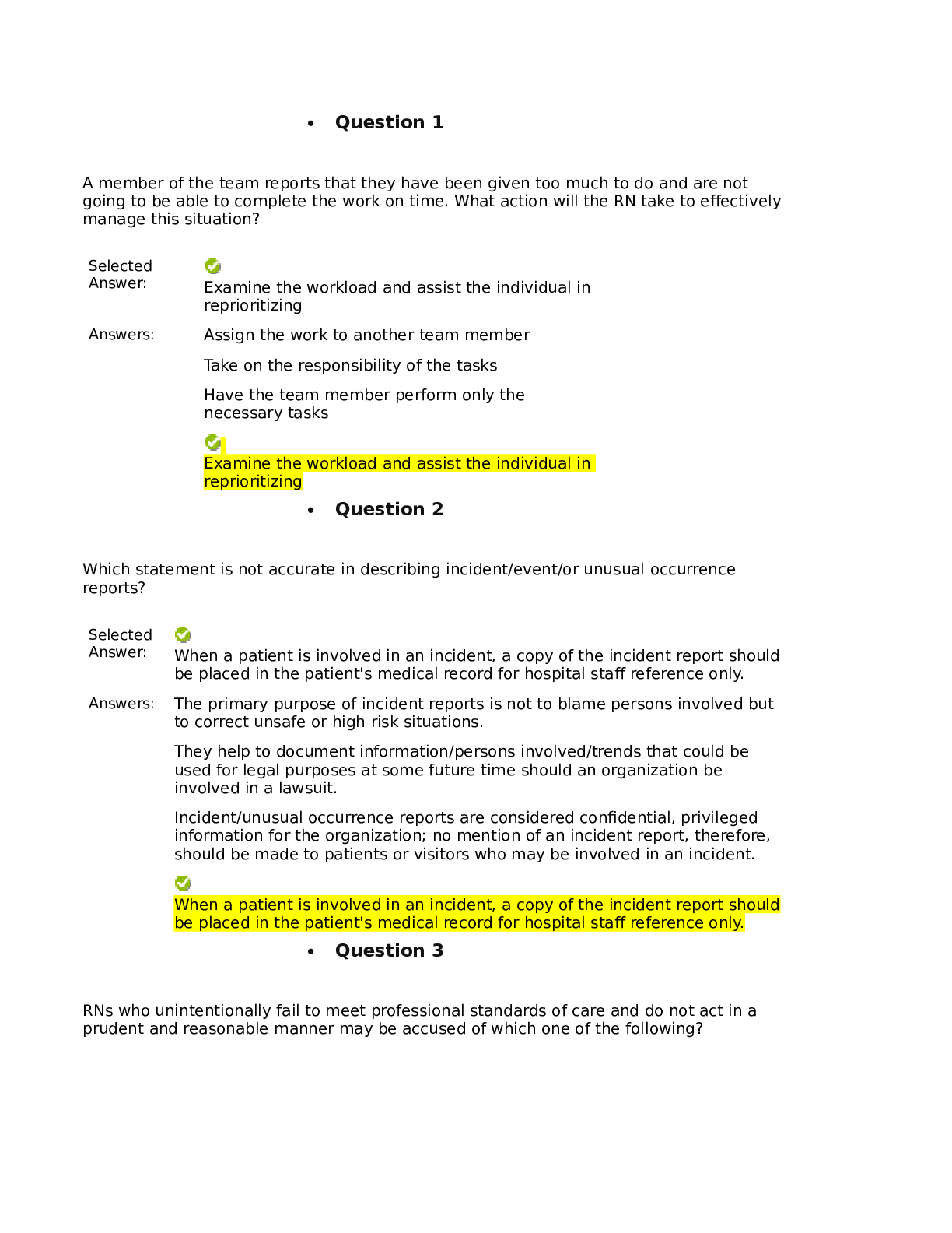 chapter 20 Delegation quiz 3 Answers