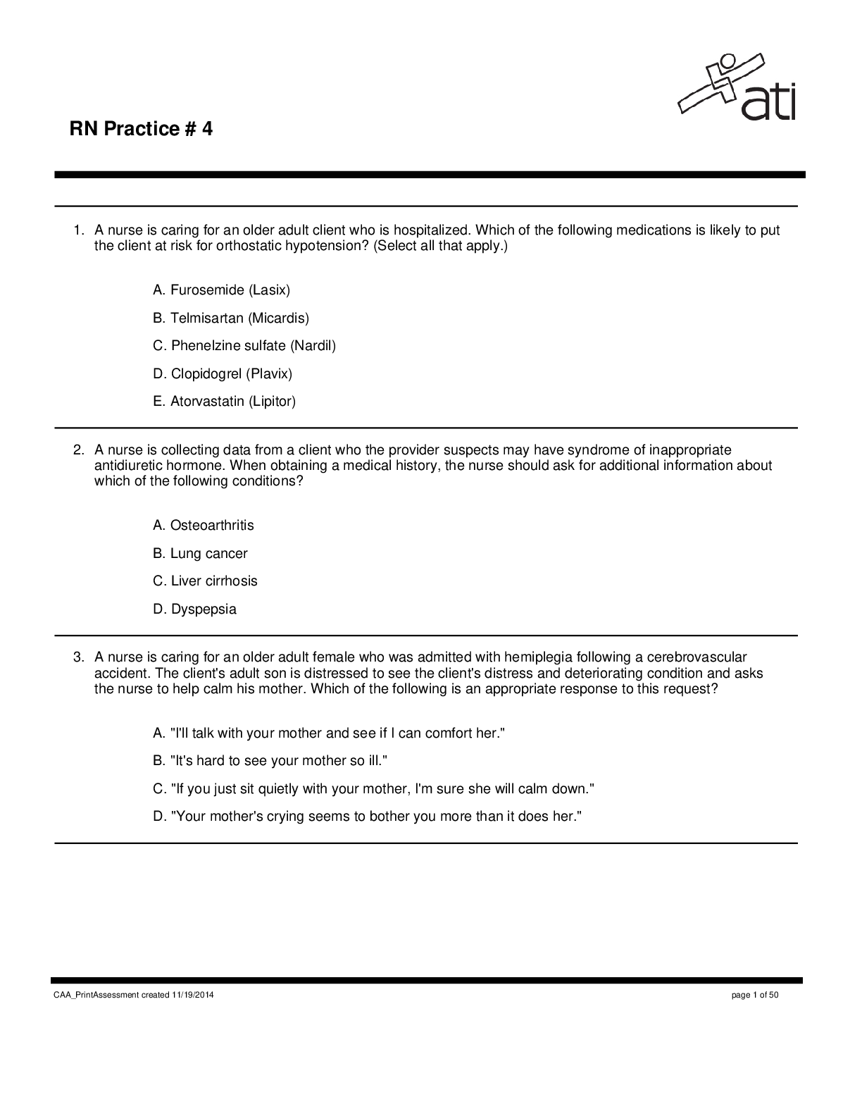 RN Practice # 4
